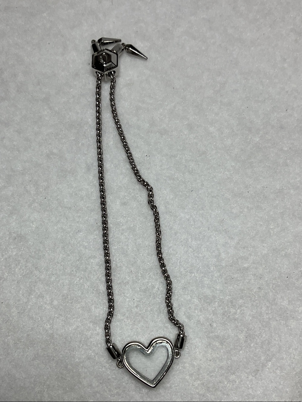 Origami Owl Silver Heart Locket Adjustable Bracelet